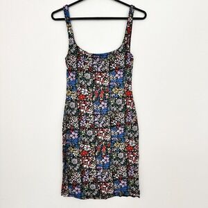 Urban Outfitters Dress Small Bodycon Mini Tank Floral Colorful Justine 90s‎ Boho